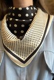 Polka Silky Blend Square Scarf Mono /20=